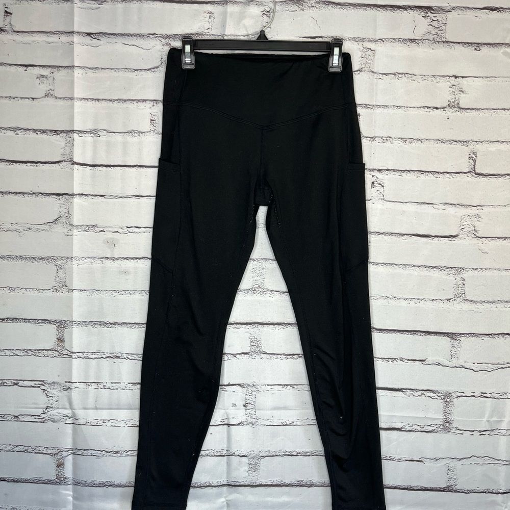 Libin Black Leggings High Waisted Yoga Pants SZ S  Y2K Straight Sports